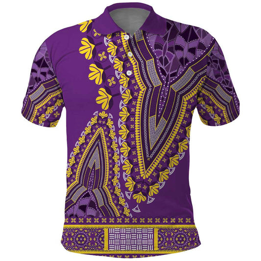 African Dashiki Luxury Violet Polo Shirt