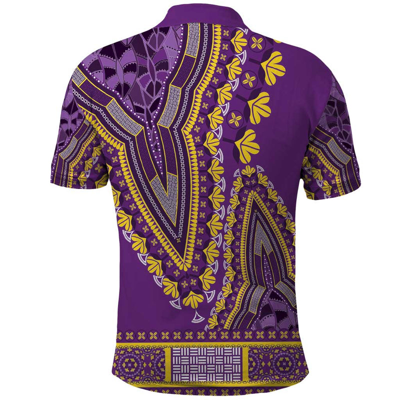 African Dashiki Luxury Violet Polo Shirt
