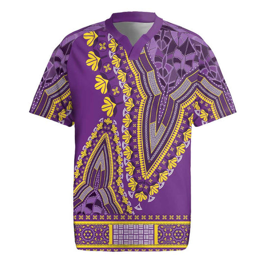 African Dashiki Luxury Violet Rugby Jersey