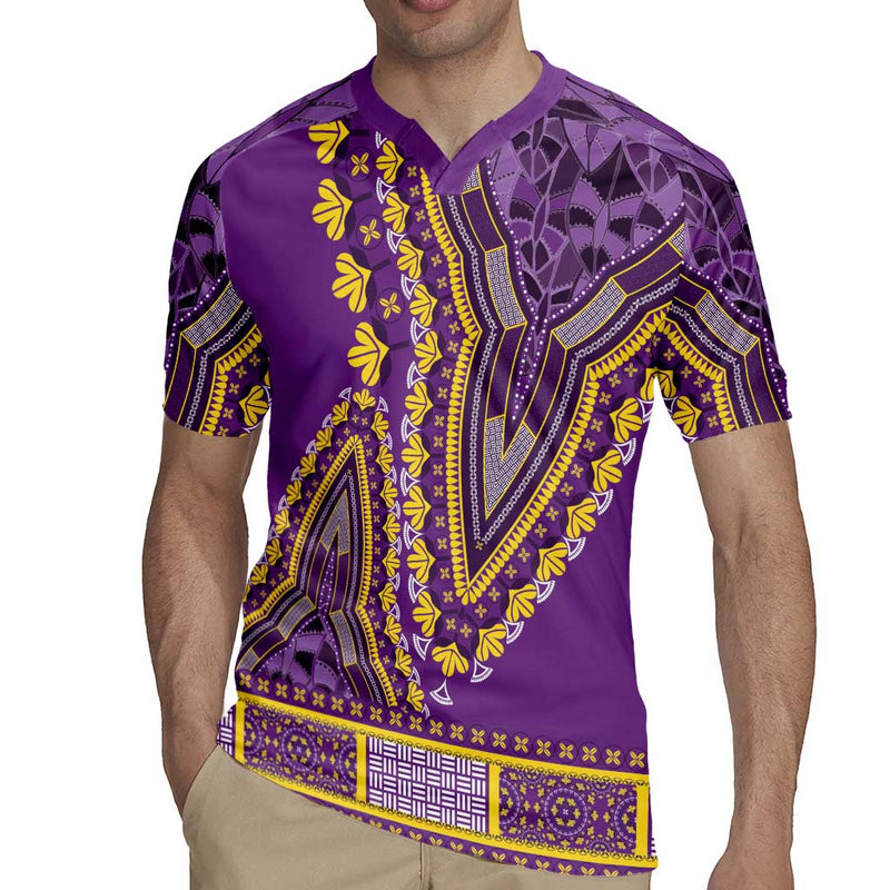 African Dashiki Luxury Violet Rugby Jersey