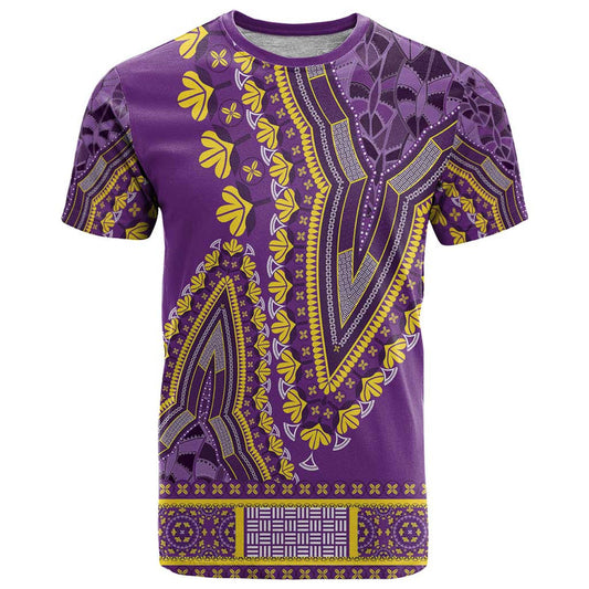 African Dashiki Luxury Violet T Shirt