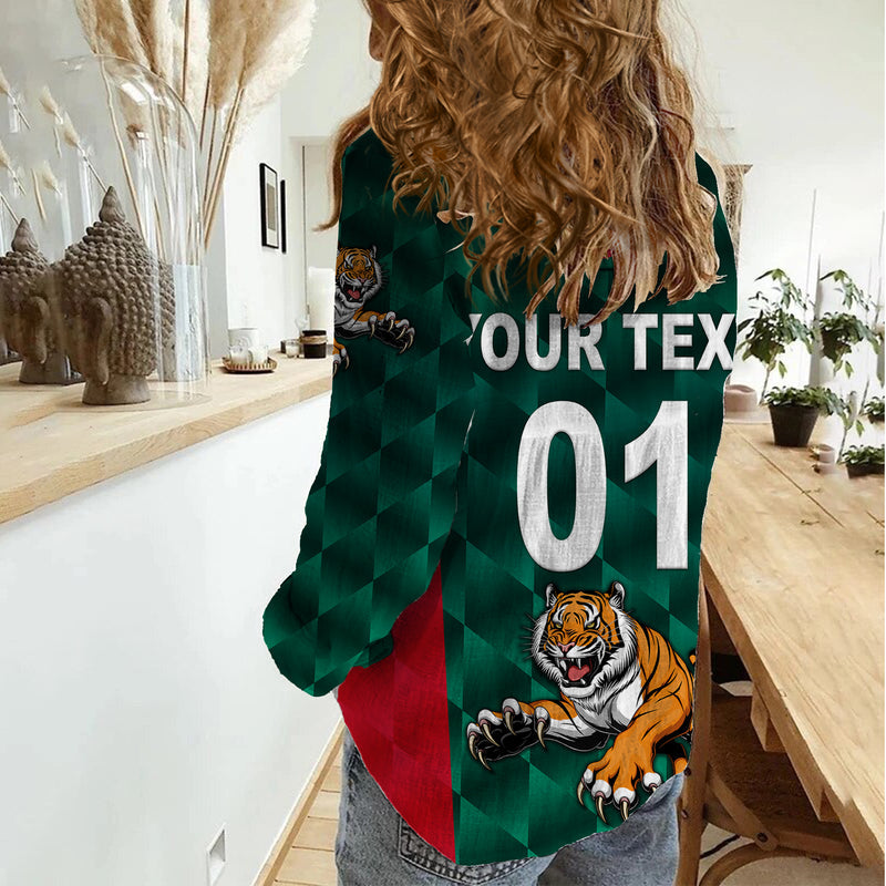 (Custom Personalised) Bangladesh Cricket Special Style The Tigers Women Casual Shirt