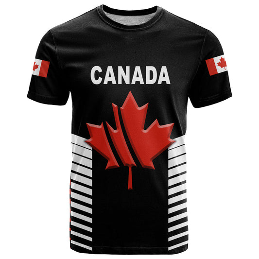 Custom Canada Cricket Maple Leaf Unique Style Black T Shirt