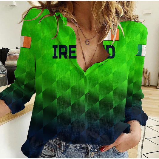 (Custom Personalised) Ireland Cricket Unique Style Women Casual Shirt