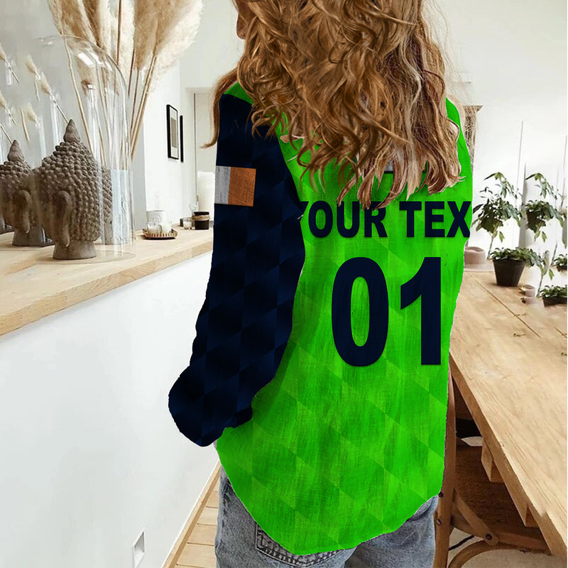 (Custom Personalised) Ireland Cricket Special Style Women Casual Shirt
