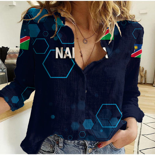 (Custom Personalised) Namibia Cricket Special Style Women Casual Shirt