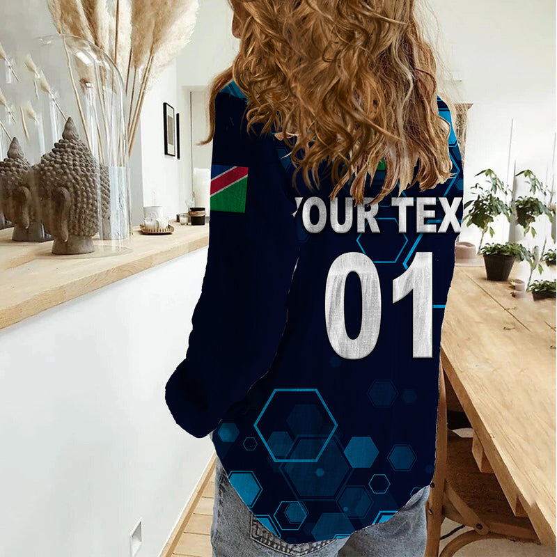 (Custom Personalised) Namibia Cricket Special Style Women Casual Shirt