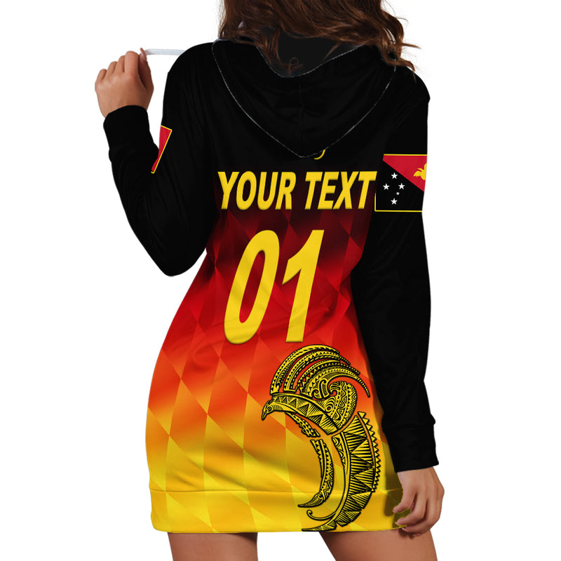 (Custom Personalised) Papua New Guinea Barramundis Cricket Birds Of Paradise Paradisaea Raggiana Original - Gradient Flag Vibes Hoodie Dress