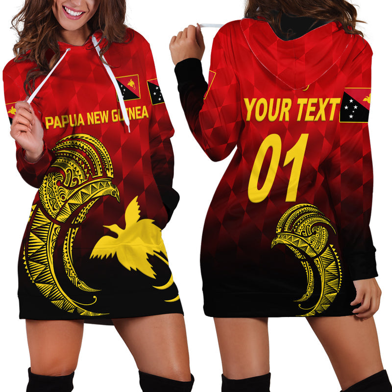 (Custom Personalised) Papua New Guinea Barramundis Cricket Birds Of Paradise Paradisaea Raggiana Original - Red Hoodie Dress
