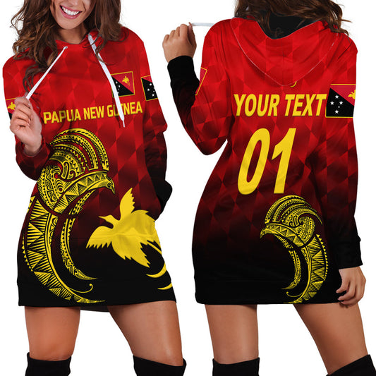 (Custom Personalised) Papua New Guinea Barramundis Cricket Birds Of Paradise Paradisaea Raggiana Original - Red Hoodie Dress