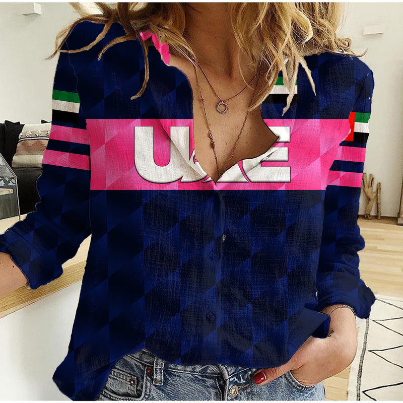 (Custom Personalised) United Arab Emirates UAE Cricket Falcon Unique - Navy Women Casual Shirt