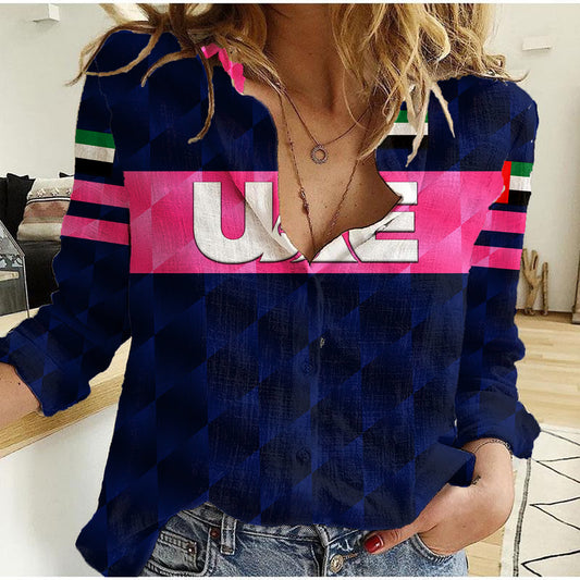 (Custom Personalised) United Arab Emirates UAE Cricket Falcon Unique - Navy Women Casual Shirt