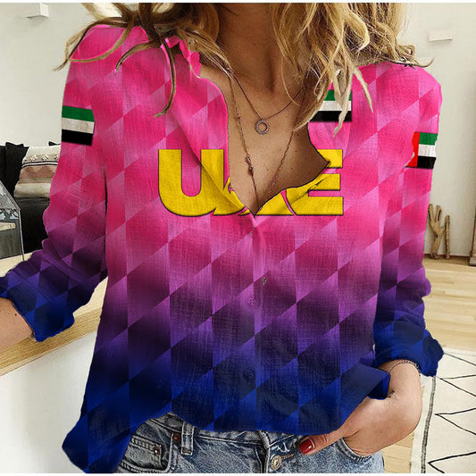 (Custom Personalised) United Arab Emirates UAE Cricket Falcon Unique - Pink Women Casual Shirt