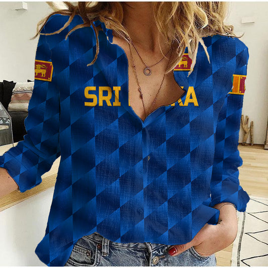 (Custom Personalised) Sri Lanka Cricket The Lions Unique - Blue Women Casual Shirt