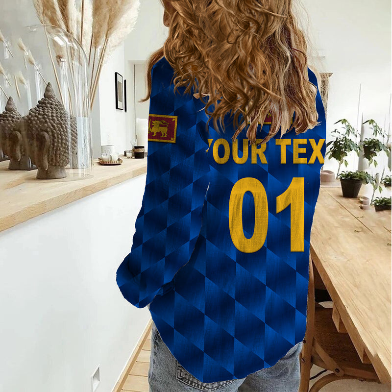 (Custom Personalised) Sri Lanka Cricket The Lions Unique - Blue Women Casual Shirt