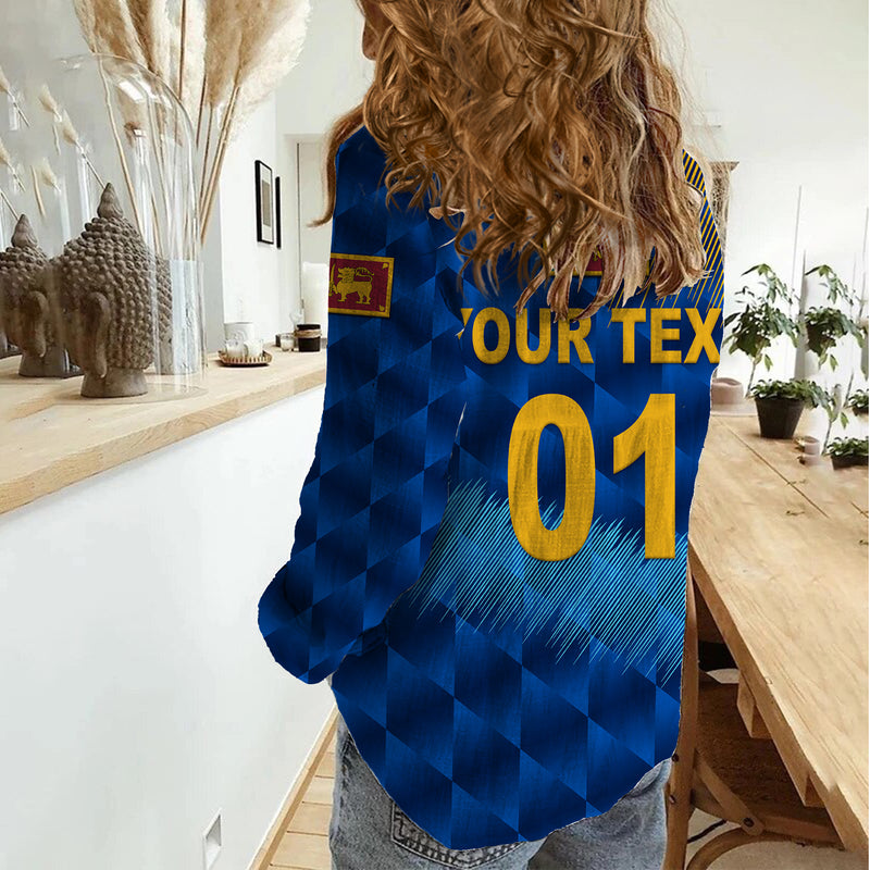 (Custom Personalised) Sri Lanka Cricket The Lions Special - Blue Women Casual Shirt