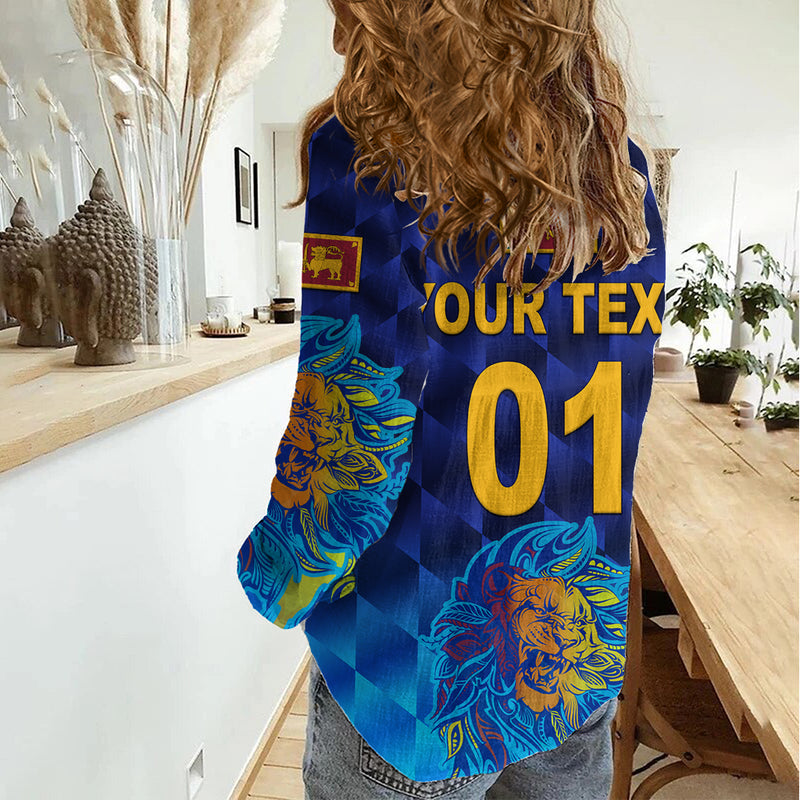 (Custom Personalised) Sri Lanka Cricket The Lions Pride Version - Blue Women Casual Shirt