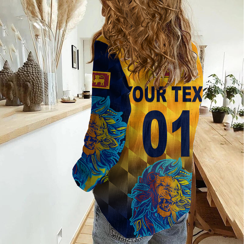 (Custom Personalised) Sri Lanka Cricket The Lions Pride Version - Yellow Women Casual Shirt