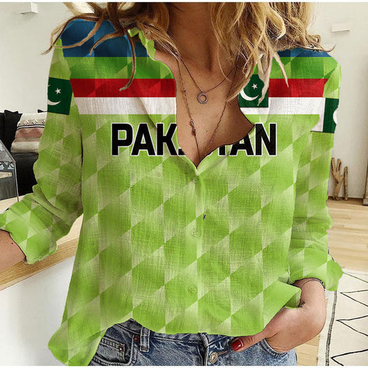 (Custom Personalised) Pakistan Cricket Pak Shaheens Pride 1992 Champions Women Casual Shirt