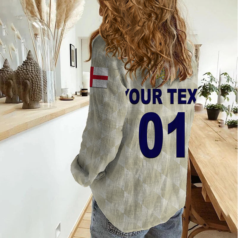 (Custom Personalised) England Cricket Unique - Beige Women Casual Shirt
