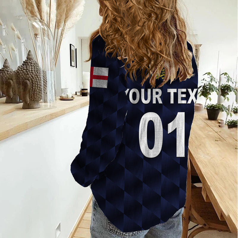(Custom Personalised) England Cricket Unique - Navy Women Casual Shirt