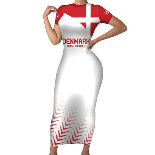 Custom Denmark Football Come On Danish Dynamite Short Sleeve Bodycon Dress