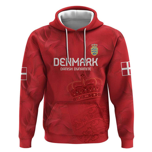 Custom Denmark Football With Coat of Arm Hoodie