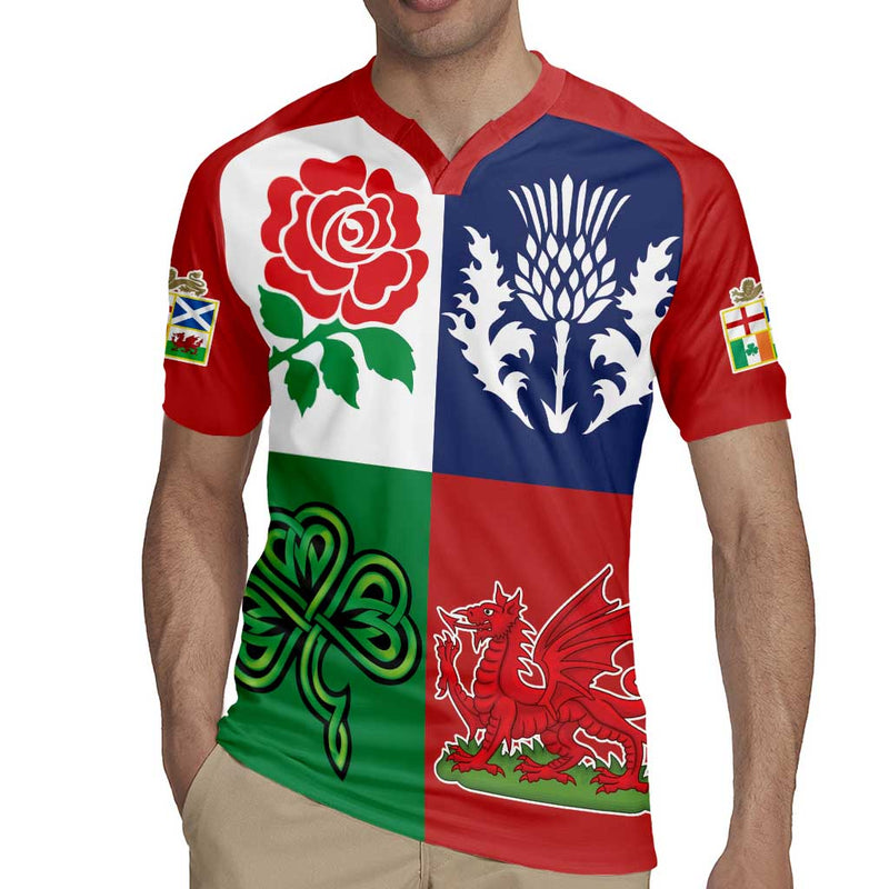 Custom British Lions Combination Of England Irish Scottish Welsh Rugby Jersey