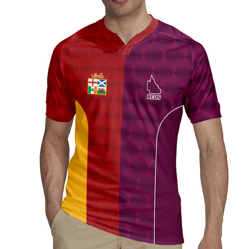 Custom British Lions Australia Queensland Sporty Style Rugby Jersey