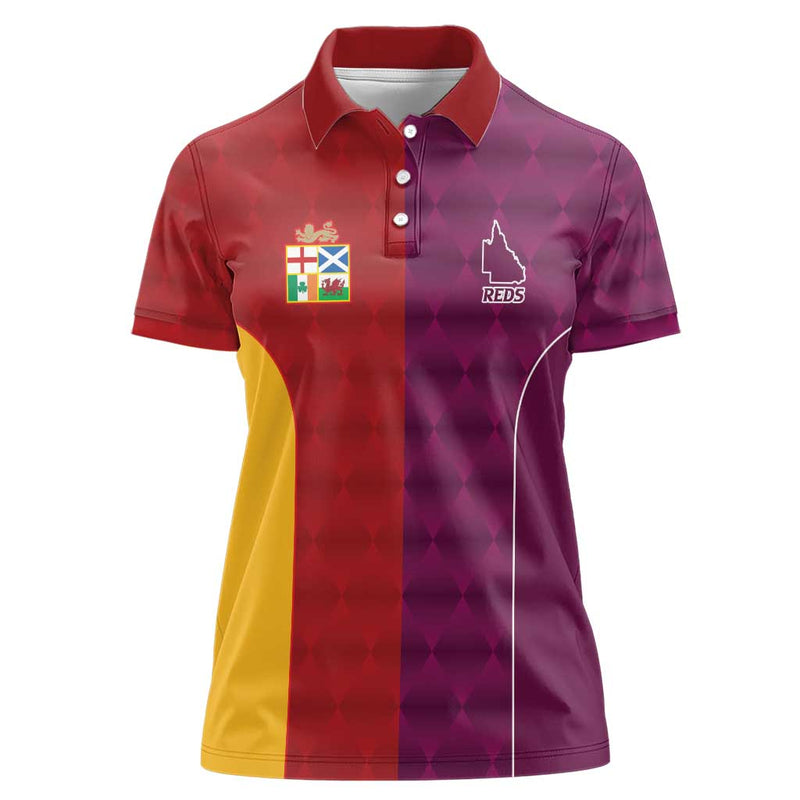 Custom British Lions Australia Queensland Sporty Style Women Polo Shirt