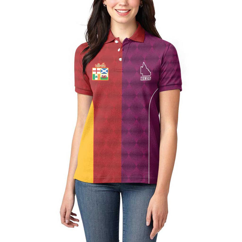 Custom British Lions Australia Queensland Sporty Style Women Polo Shirt