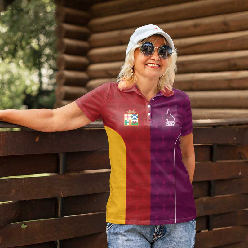Custom British Lions Australia Queensland Sporty Style Women Polo Shirt