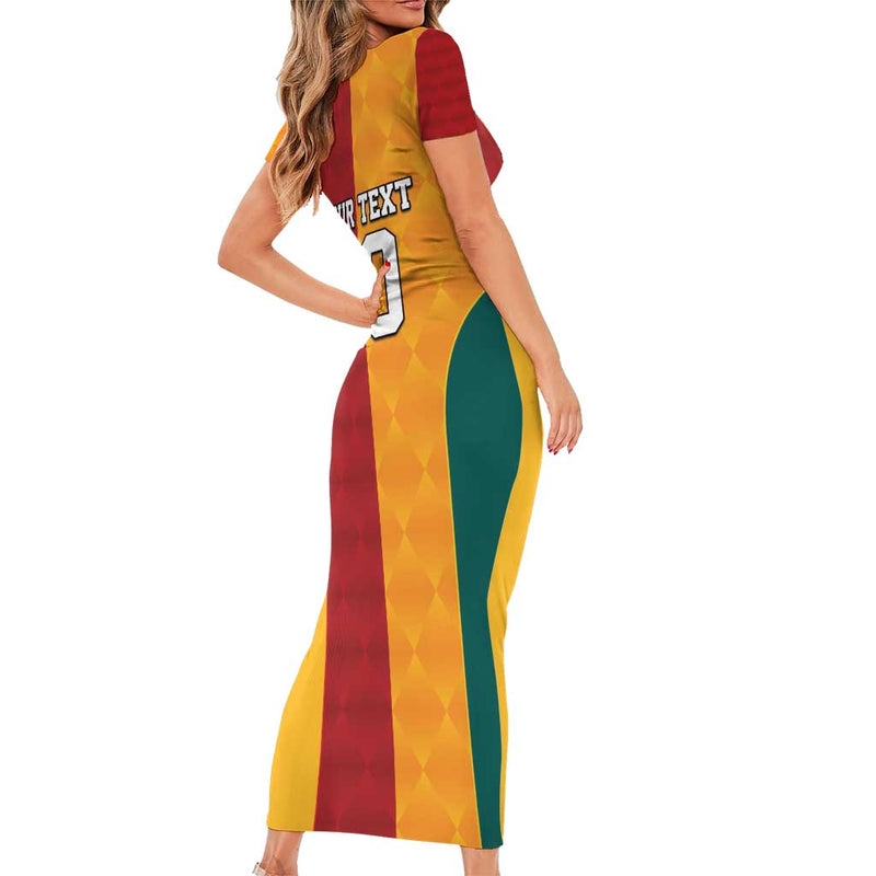 Custom British Lions Australia Wallabies Sporty Style Short Sleeve Bodycon Dress