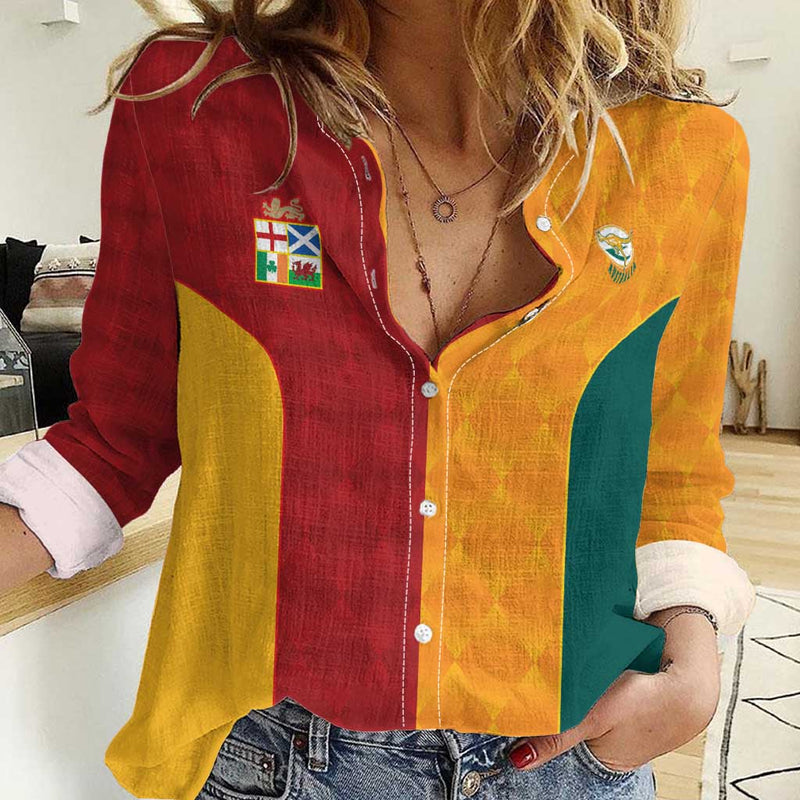 Custom British Lions Australia Wallabies Sporty Style Women Casual Shirt