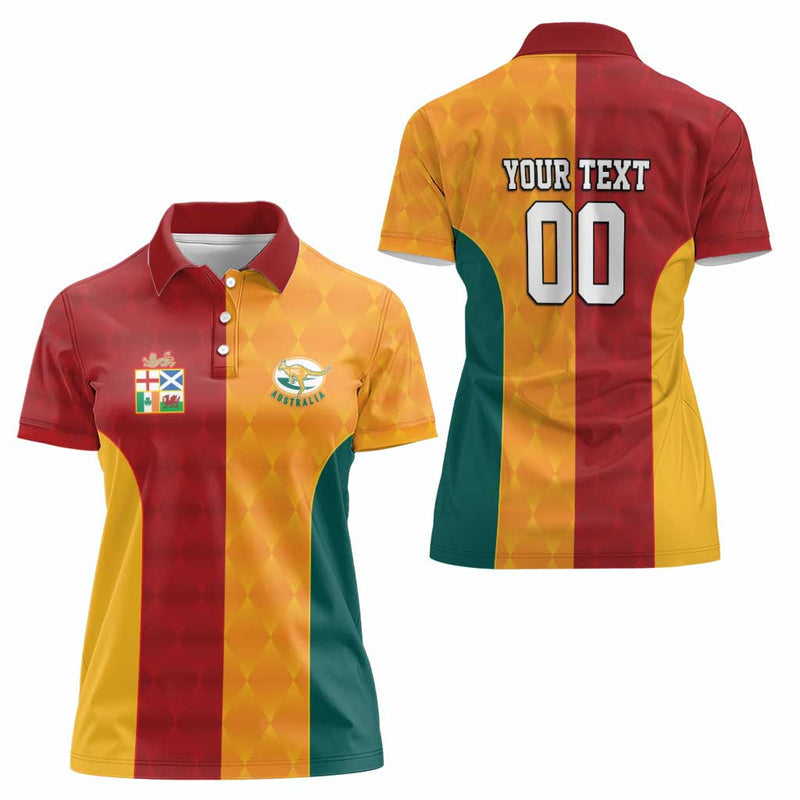Custom British Lions Australia Wallabies Sporty Style Women Polo Shirt