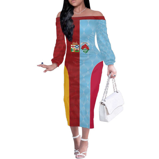 Custom British Lions Australia Waratahs Sporty Style Off The Shoulder Long Sleeve Dress
