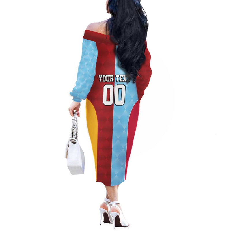 Custom British Lions Australia Waratahs Sporty Style Off The Shoulder Long Sleeve Dress