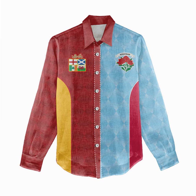 Custom British Lions Australia Waratahs Sporty Style Women Casual Shirt