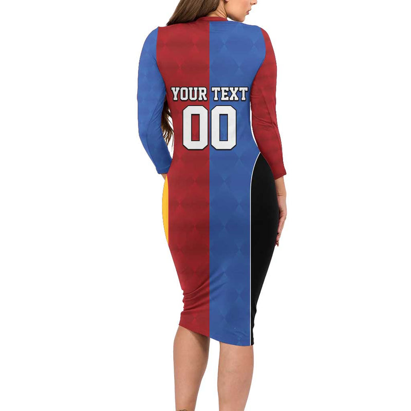 Custom British Lions Australia Western Force Sporty Style Long Sleeve Bodycon Dress