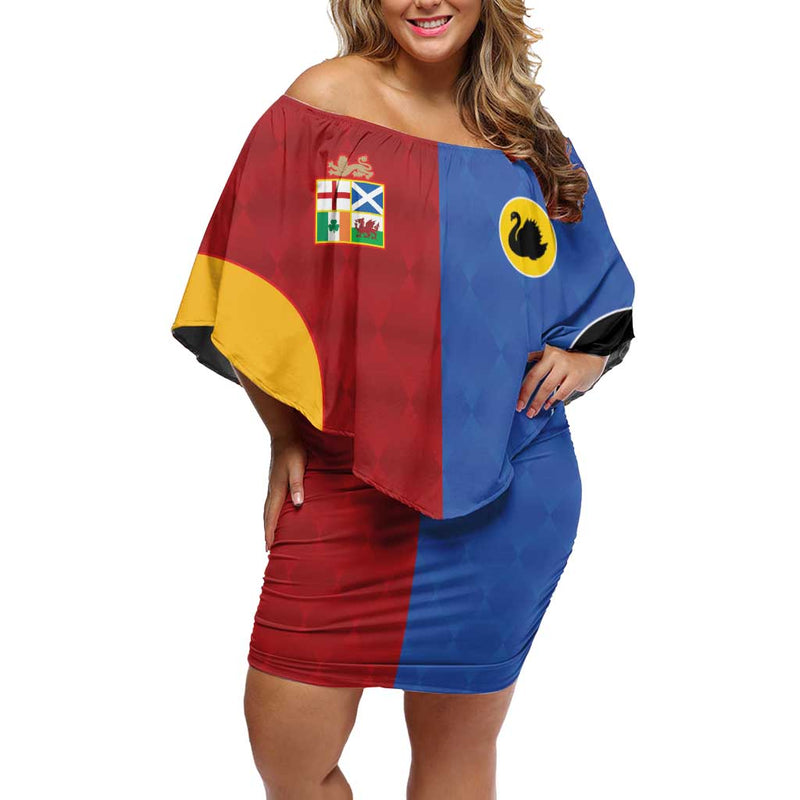 Custom British Lions Australia Western Force Sporty Style Off Shoulder Short Dress