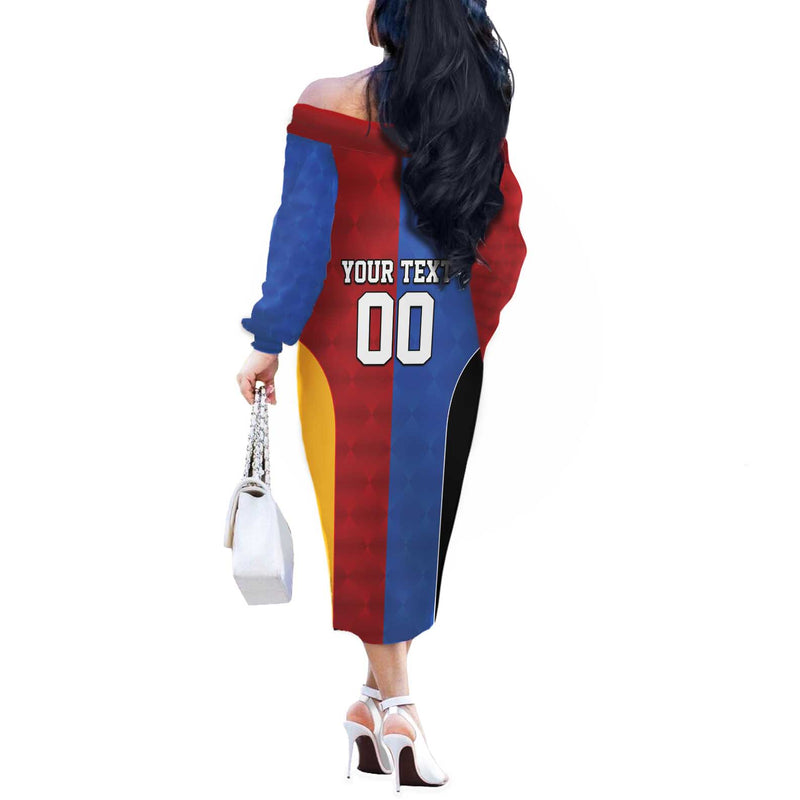 Custom British Lions Australia Western Force Sporty Style Off The Shoulder Long Sleeve Dress