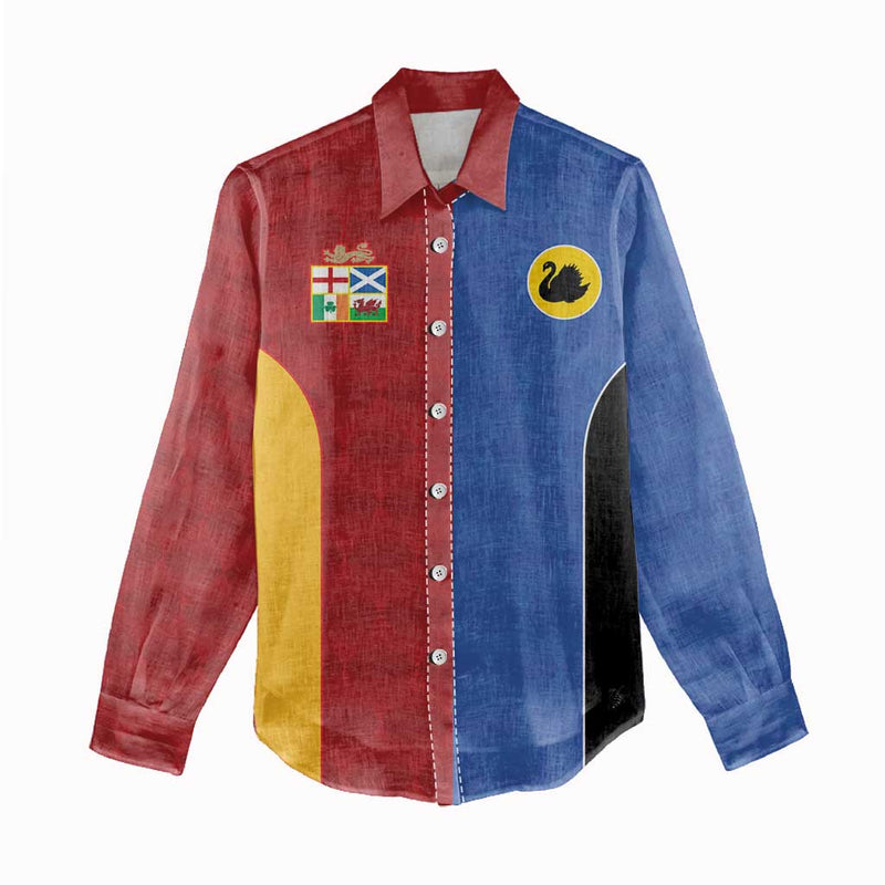 Custom British Lions Australia Western Force Sporty Style Women Casual Shirt