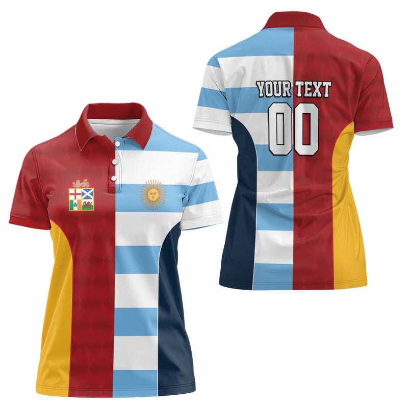 Custom British Lions-Argentina Sporty Style Women Polo Shirt