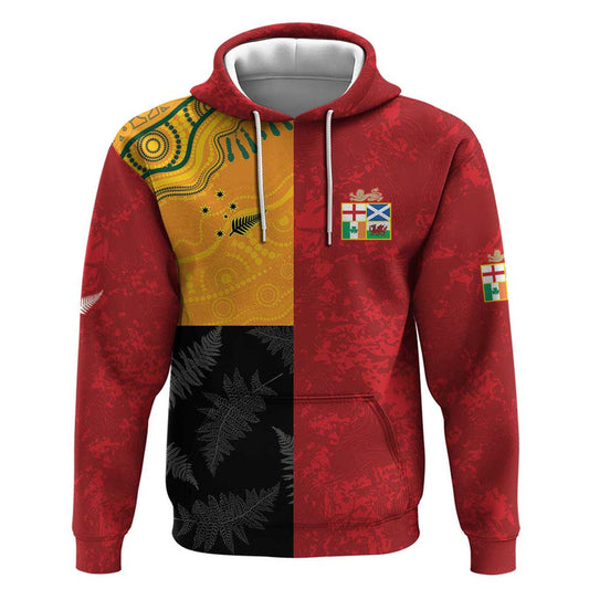 Custom British Lions-AUNZ Australia-New Zealand Indigenous Motif Hoodie