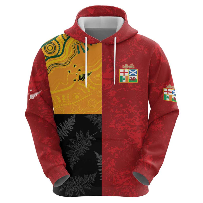 Custom British Lions-AUNZ Australia-New Zealand Indigenous Motif Hoodie