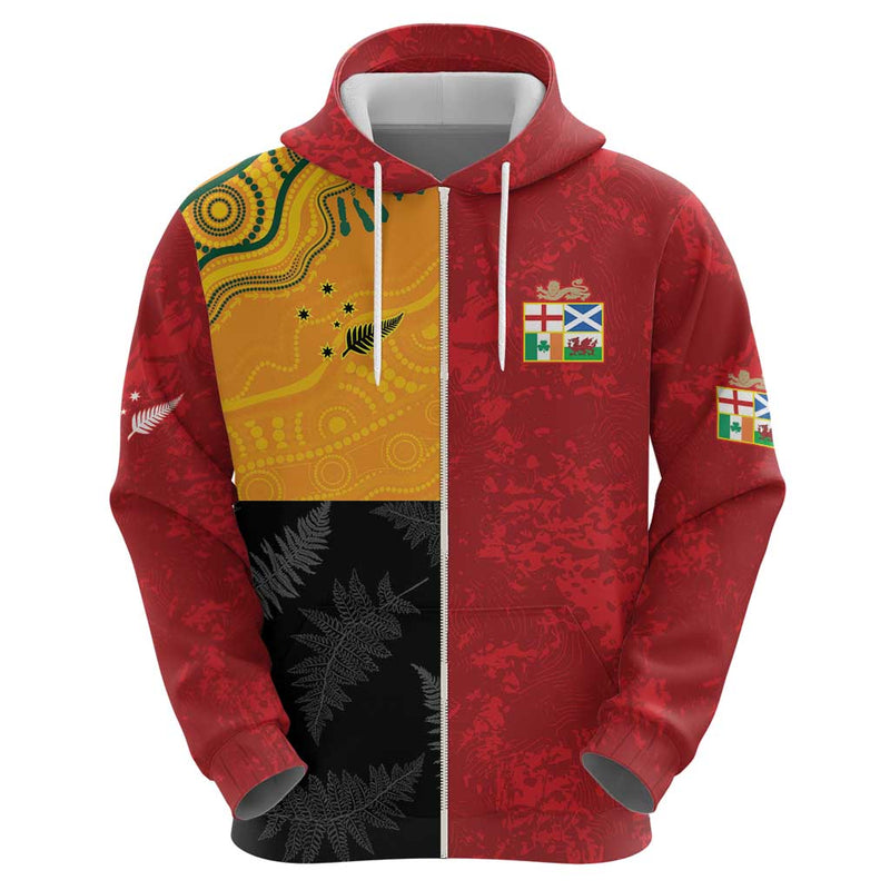 Custom British Lions-AUNZ Australia-New Zealand Indigenous Motif Hoodie
