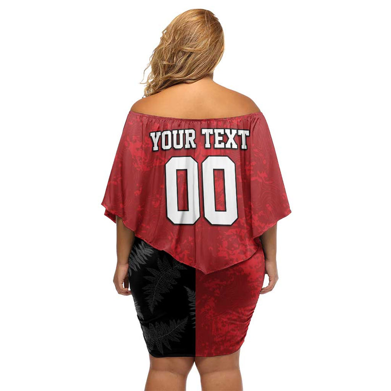 Custom British Lions-aunz Australia-new Zealand Indigenous Motif Off Shoulder Short Dress