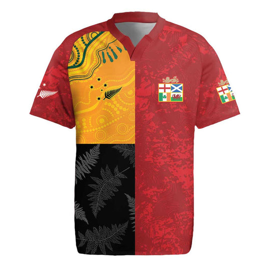Custom British Lions-aunz Australia-new Zealand Indigenous Motif Rugby Jersey