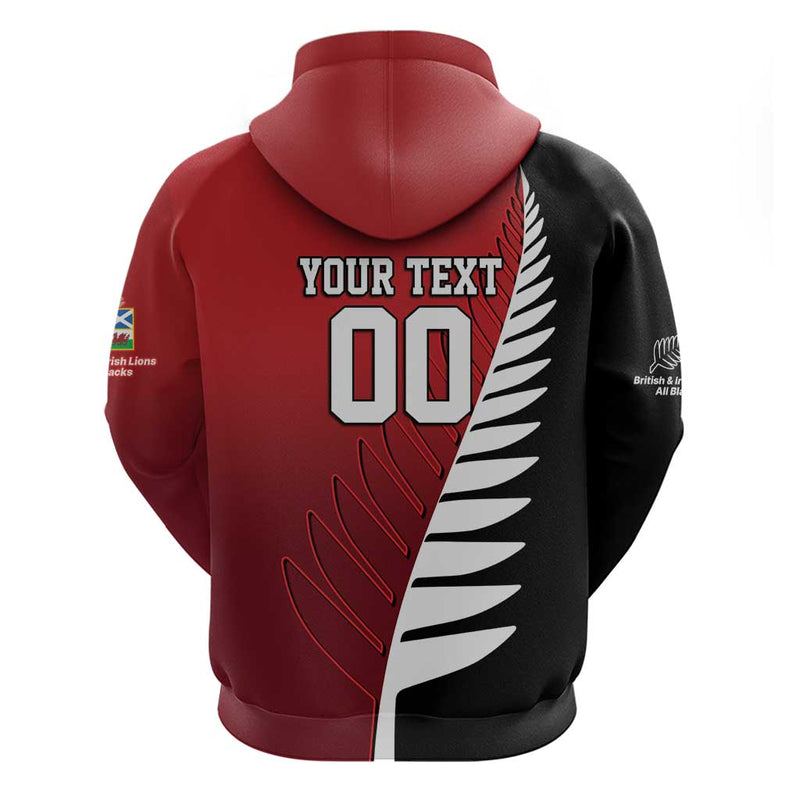 Custom British Lions New Zealand Half Black Fern Hoodie