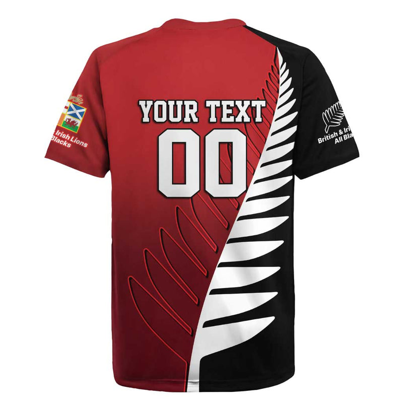 Custom British Lions New Zealand Half Black Fern Rugby Jersey